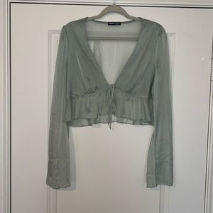 Shein top, size L (8/10), light/seafoam green